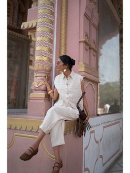 SPACE - Evora White Checks Shirt