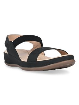 ROCIA - Black Women Laser Cut Comfort Sandals