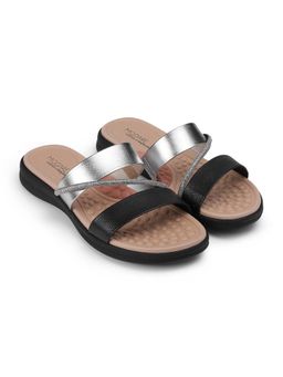 MODARE - Silver & Black Sandals for Women