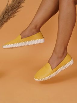 Sherrif Shoes - Yellow Pattern Design Casual Loafers