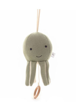 PLUCHI - Ozy Octopus Cotton Knitted Stuffed Soft Musical Toy - Desert Sage