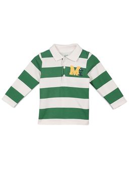 MINI KLUB - Cotton Full Sleeves Striped Polo T-Shirt