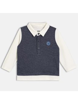 MINI KLUB - Cotton Full Sleeves Solid Polo T-Shirt