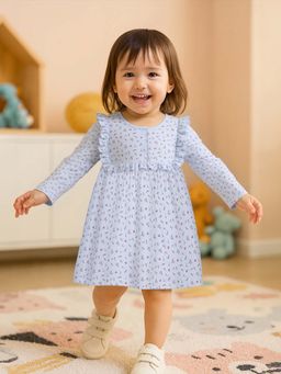 MINI KLUB - Cotton Full Sleeves Printed Multi-Colour Dress (Pack of 2)