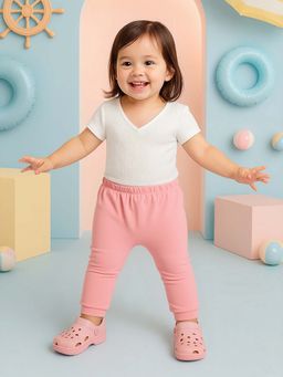 MINI KLUB - Cotton Floral Printed and Solid Knit Joggers (Pack of 2)