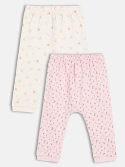 MINI KLUB - Cotton Floral Printed Knit Joggers (Pack of 2)