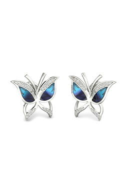 Candere by Kalyan Jewellers - 18K BIS Hallmark White Gold & Diamond Butterfly Earrings