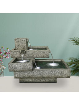 HomeTown - Aqua Bliss Polyresin Water Fountain 79X46Cm In Grey Color