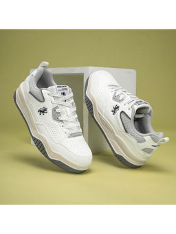 Red Tape - Mens Solid White and Grey Sneakers