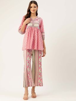 Jaipur Morni - Pink Embellished Sequined Casual Co-Ord Set
