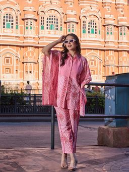 Yufta - Pink Printed Casual Co-Ord Set