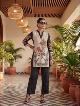 Yufta - Black Printed Casual Co-Ord Set