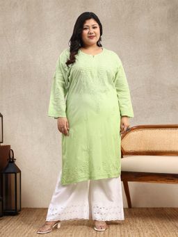 SYRISH - Green Chikankari Festive Kurta