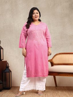 SYRISH - Pink Chikankari Festive Kurta