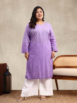 SYRISH - Purple Chikankari Festive Kurta