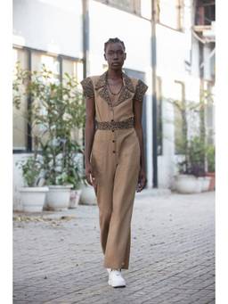 Bohame - Tan Terraform Jumpsuit