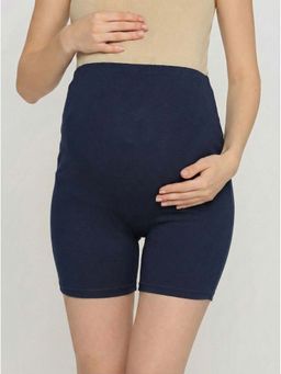Evamomies - Hight Waist Maternity Shorts-Navy Blue