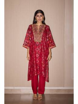 Twenty Nine - Long Straight Patola Kurta With Straight Pants