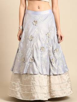 ASMI By Mayank Modi - Blue Tissue Silk Skirt