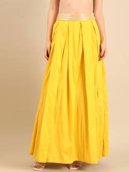 ASMI By Mayank Modi - Yellow Cotton Silk Skirt