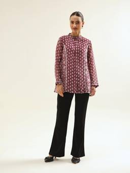Jaipuri Banno - Maroon Chanderi Tops