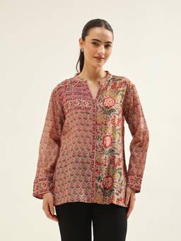 Jaipuri Banno - Brown Chanderi Tops