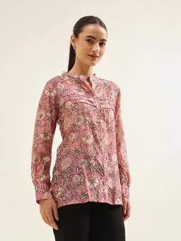 Jaipuri Banno - Pink Chanderi Tops