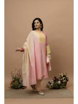 SMRITI GUPTA - Shaded Mukaish Peach Dupatta