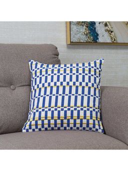HomeTown - Milan Embroidered Cushion Cover 40 x 40 Cm in Blue Colour