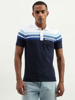 United Colors of Benetton - Regular Fit Polo Collar Printed T-Shirt-Multi-Color