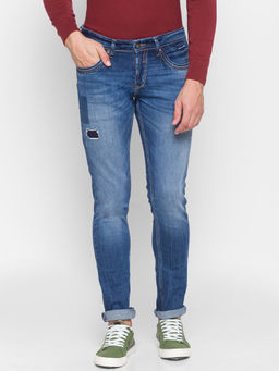 Spykar - Blue Cotton Mens Jeans