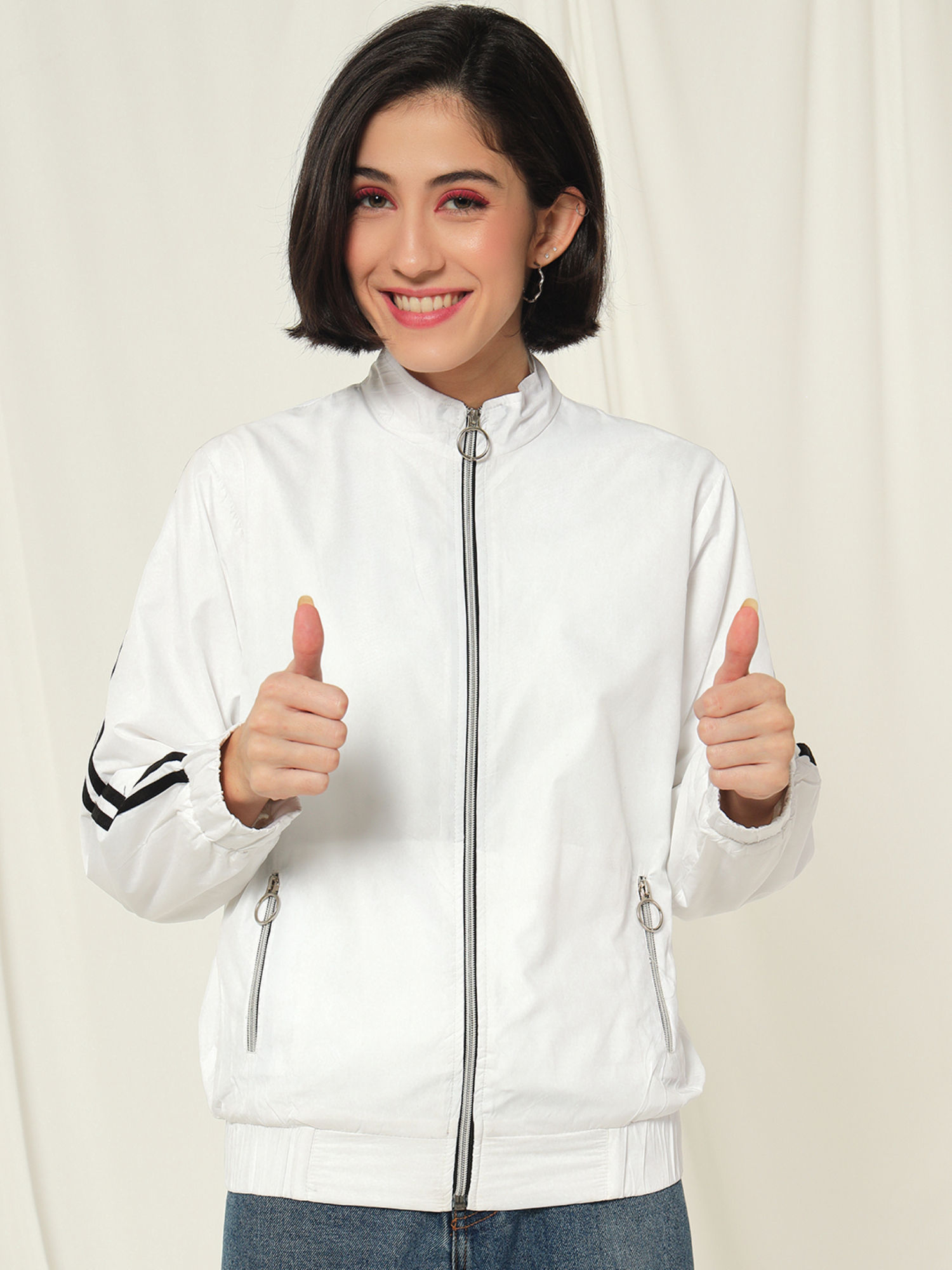 tandul White Polyester Jacket-picture-31
