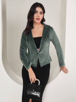 Tandul - Exquisite Green Velvet Blazer