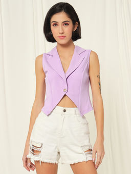Tandul - Purple Solid Waist Coat