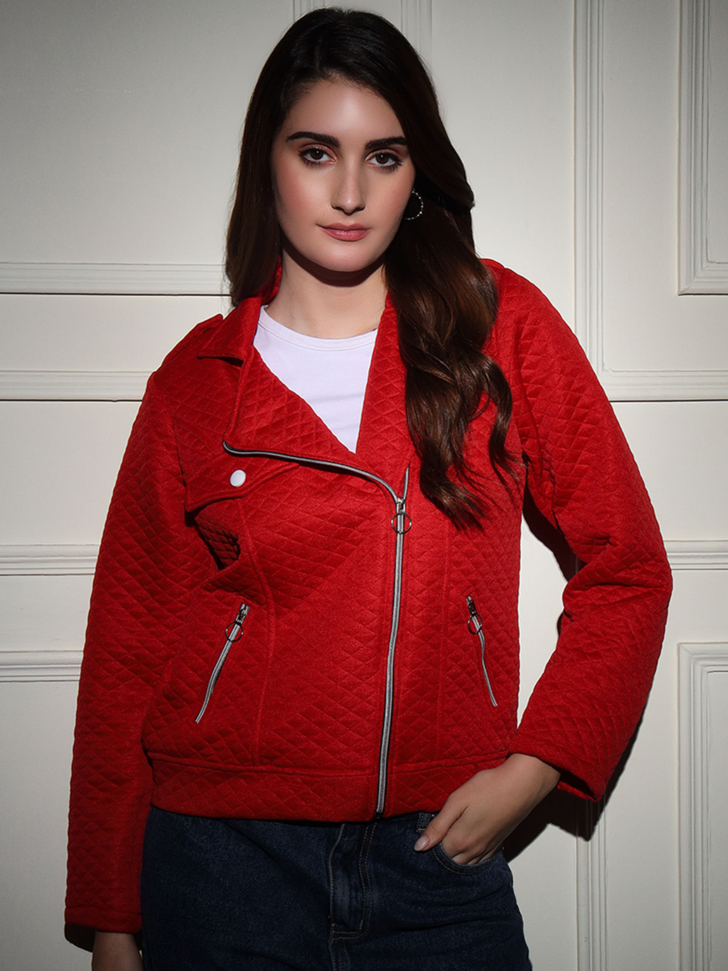 tandul Stylish Red Quilted Jacket-picture-44