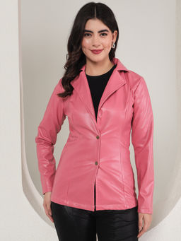 Tandul - Exquisite Pink Leather Leather Jacket