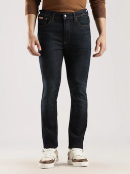 Calvin Klein - Navy Blue Light-Wash Skinny Fit Mid Rise Jeans