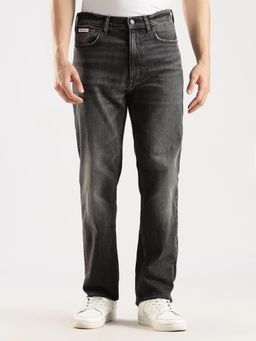 Calvin Klein - Charcoal Mid-Wash Regular Fit Mid Rise Jeans