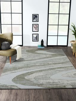 OBSESSIONS - Cream Abstract Polyester Carpet ideal for Living room and Bedroom