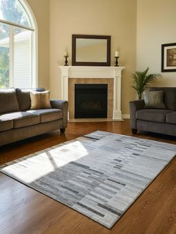 OBSESSIONS - Grey Abstract Polyester Carpet ideal for Living room and Bedroom