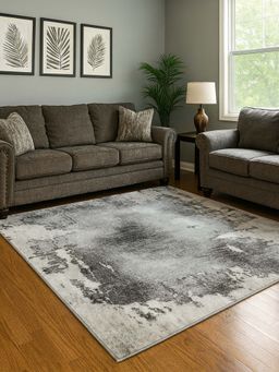 OBSESSIONS - Grey Abstract Polyester Carpet ideal for Living room and Bedroom