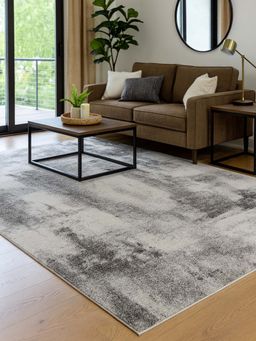 OBSESSIONS - Grey Abstract Polyester Carpet ideal for Living room and Bedroom