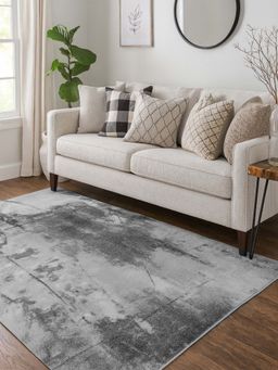 OBSESSIONS - Grey Abstract Polyester Carpet ideal for Living room and Bedroom