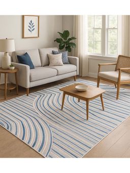 OBSESSIONS - Blue Abstract Polyester Carpet ideal for Living room and Bedroom