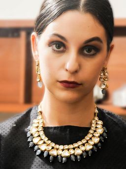 Odette - Gold Mixed Metal Detailing Jewellery Set