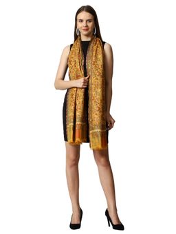 SWI STYLISH - Kashmiri Kani Wool Stole for Women-Yellow