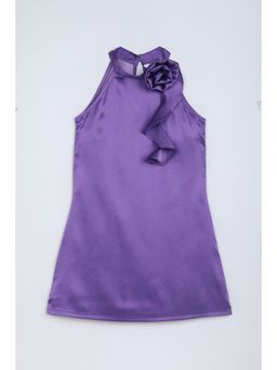 Taffy - Polyester Purple Solid Dress