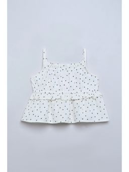 Taffy - Cotton White Printed Top