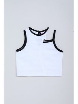 Taffy - Cotton Blend White Checks Top