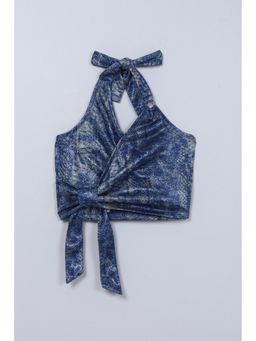 Taffy - Polyester Blue Printed Top